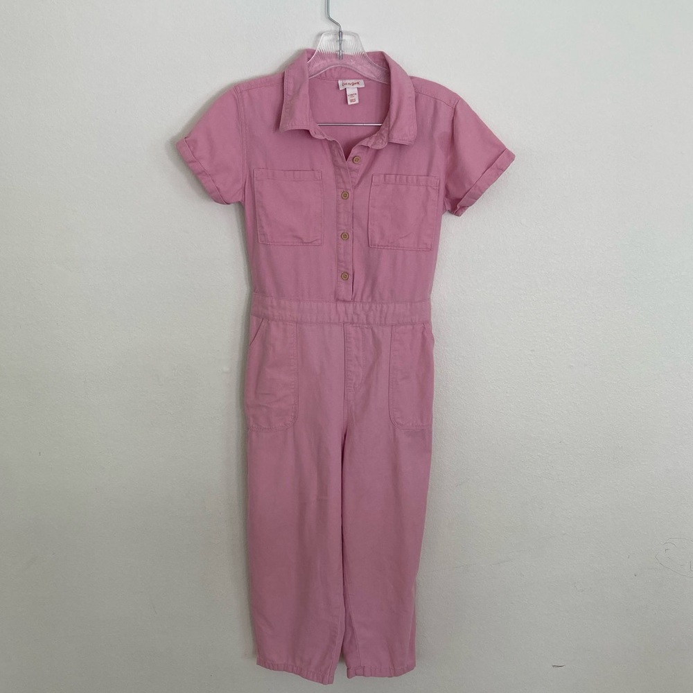 Cat & Jack Pink Short-Sleeve One-Piece Jumpsuit